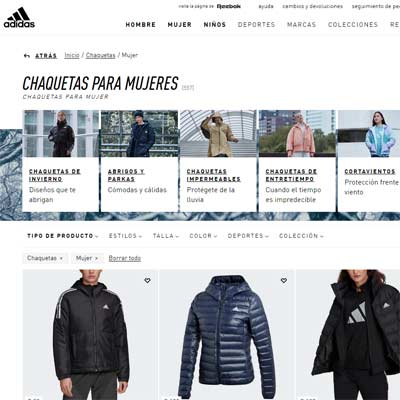 Tienda online de chaquetas de invierno para mujer Adidas